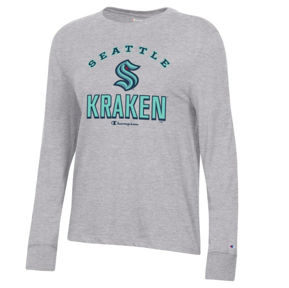 Seattle Kraken Champion Women's Core Long Sleeve T-Shirt - Heather Gray | US 201078281