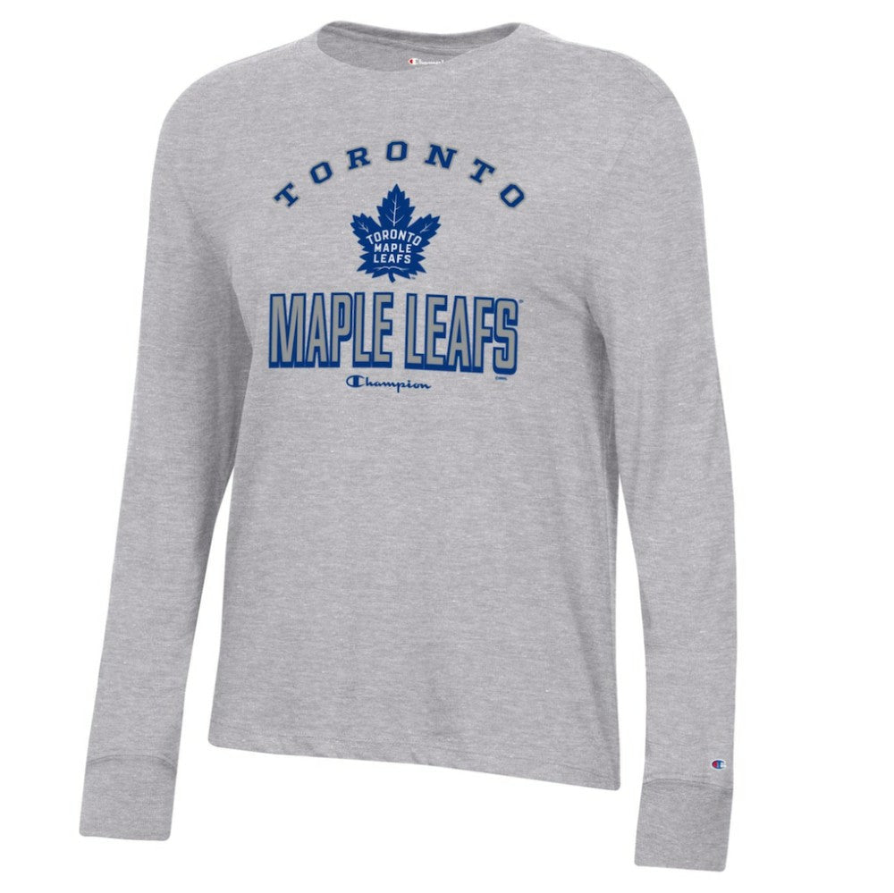 Toronto Maple Leafs Champion Women's Core Long Sleeve T-Shirt - Heather Gray | US 201078284