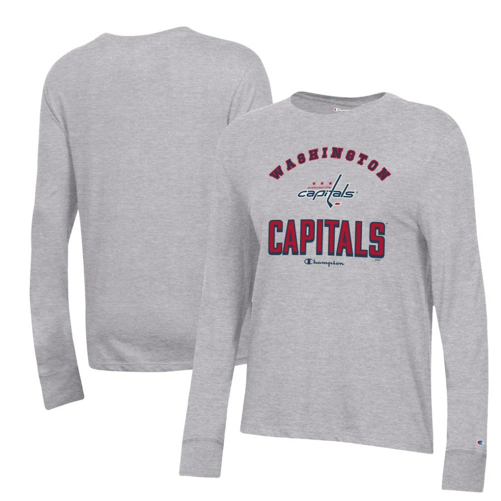 Washington Capitals Champion Women's Core Long Sleeve T-Shirt - Heather Gray | US 201078287