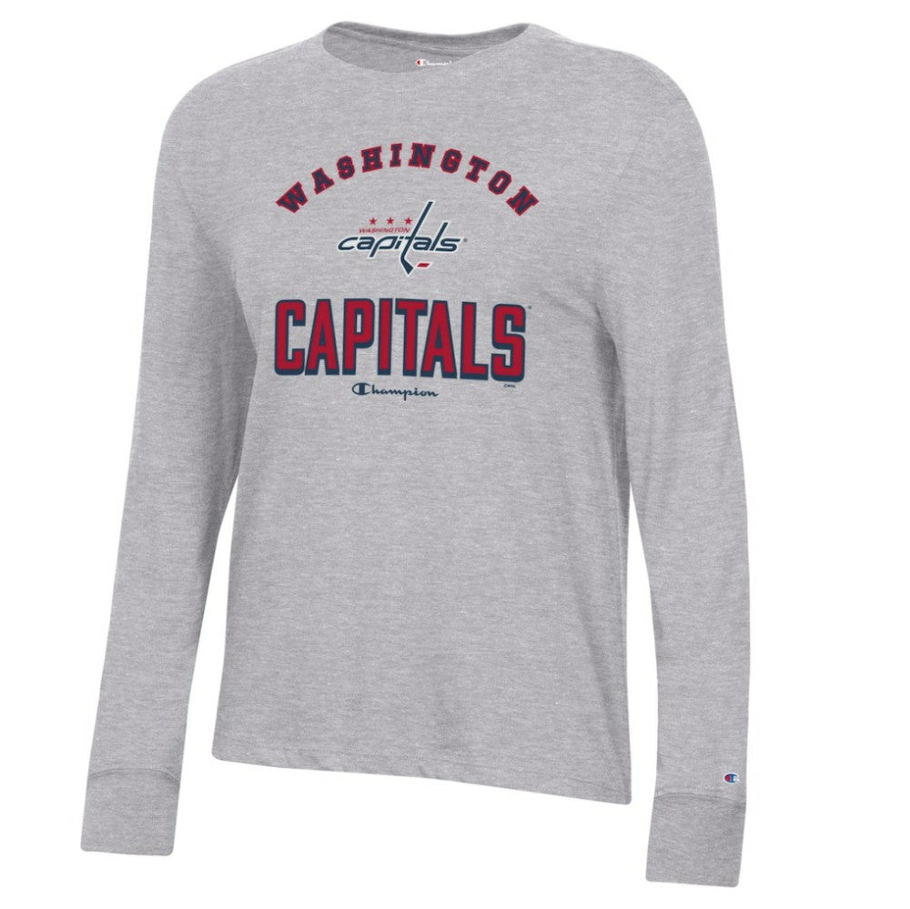 Washington Capitals Champion Women's Core Long Sleeve T-Shirt - Heather Gray | US 201078287
