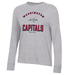 Washington Capitals Champion Women's Core Long Sleeve T-Shirt - Heather Gray | US 201078287