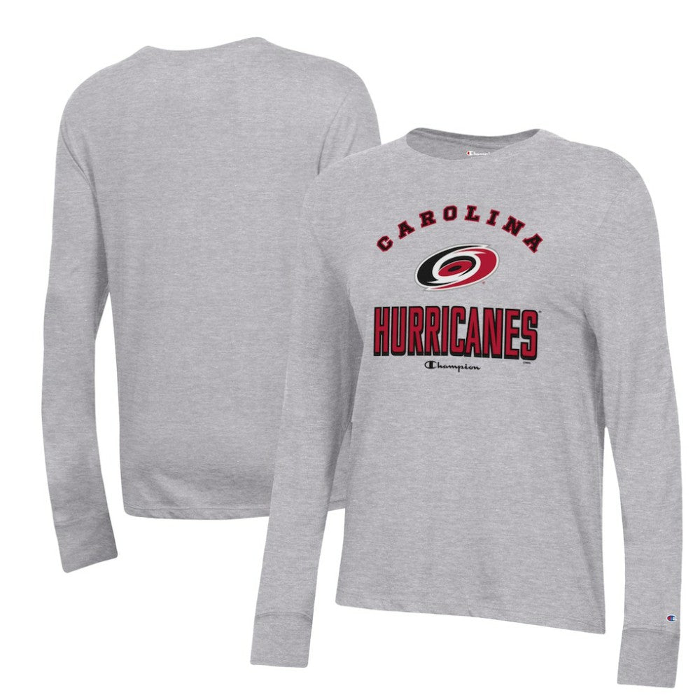 Carolina Hurricanes Champion Women's Core Long Sleeve T-Shirt - Heather Gray | US 201078288