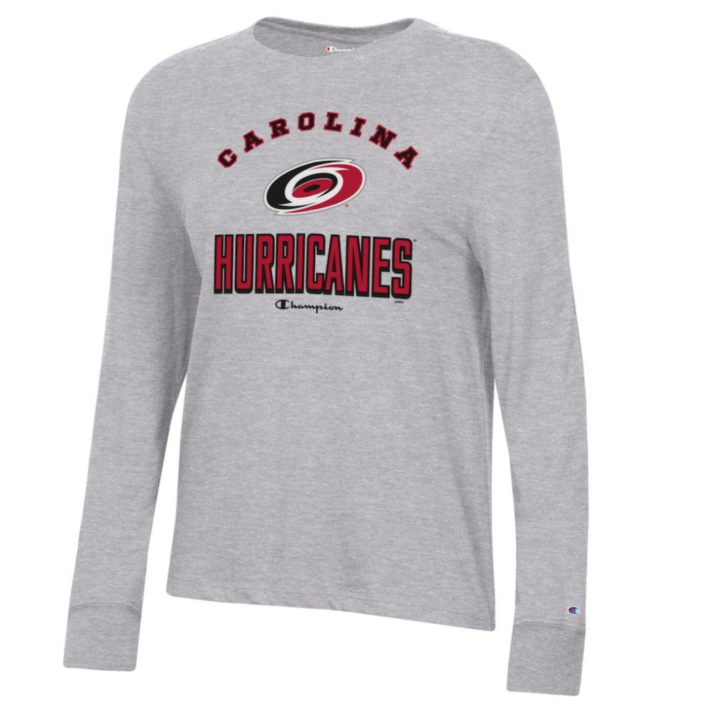 Carolina Hurricanes Champion Women's Core Long Sleeve T-Shirt - Heather Gray | US 201078288