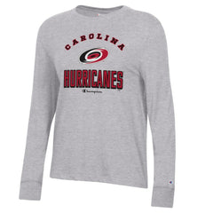 Carolina Hurricanes Champion Women's Core Long Sleeve T-Shirt - Heather Gray | US 201078288