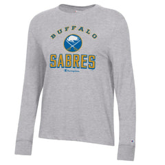 Buffalo Sabres Champion Women's Core Long Sleeve T-Shirt - Heather Gray | US 201078293