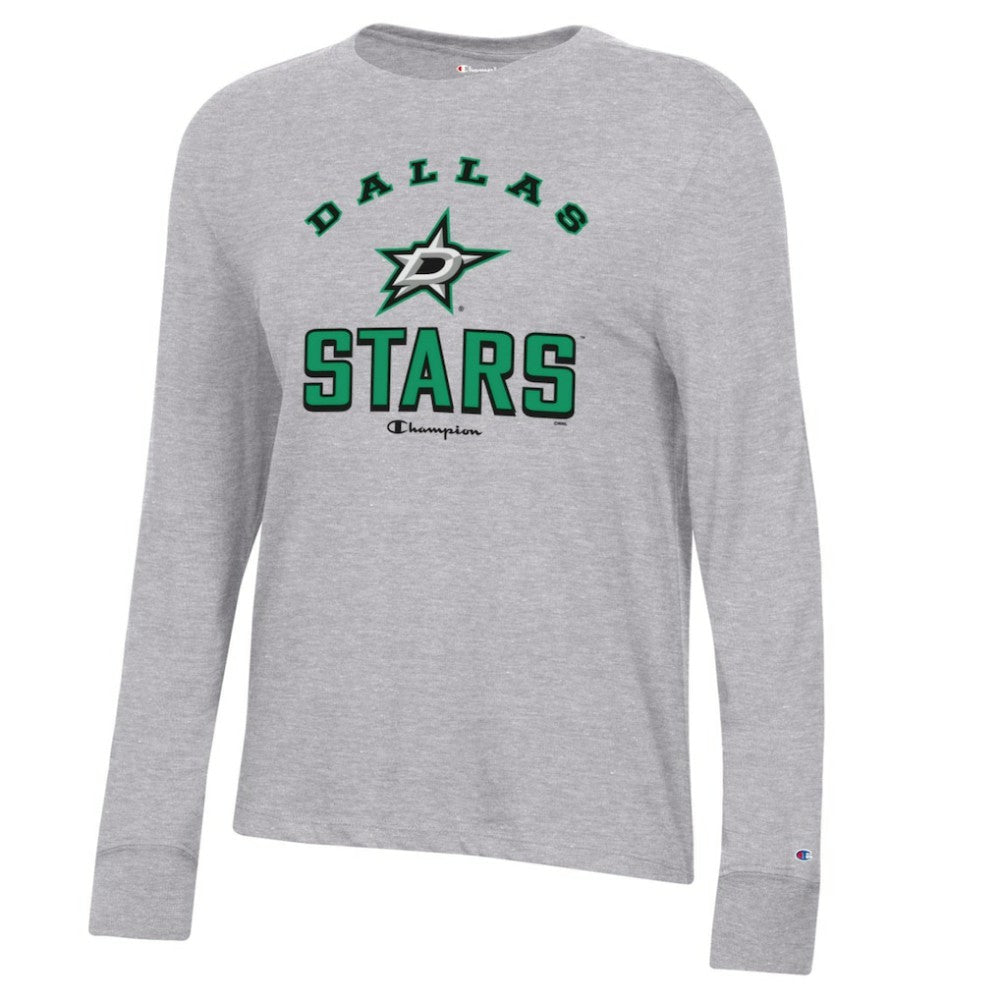 Dallas Stars Champion Women's Core Long Sleeve T-Shirt - Heather Gray | US 201078294