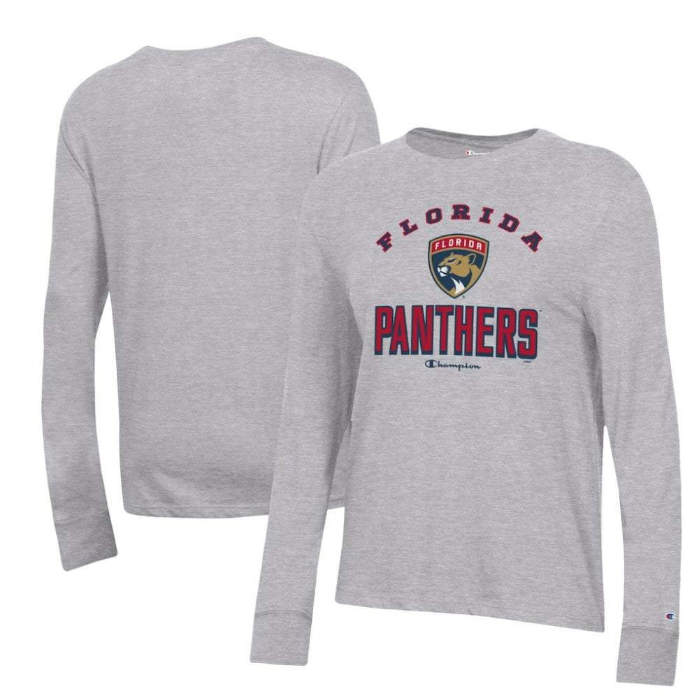 Florida Panthers Champion Women's Core Long Sleeve T-Shirt - Heather Gray | US 201078295
