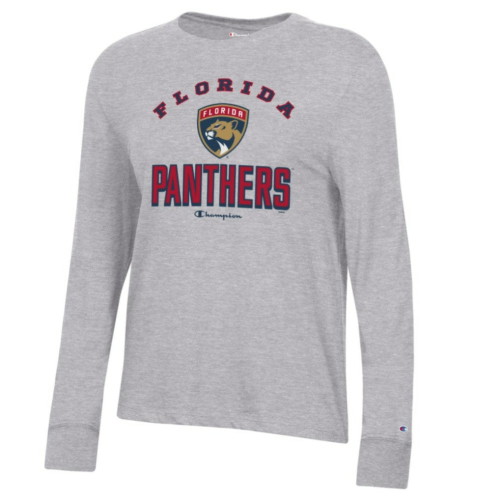 Florida Panthers Champion Women's Core Long Sleeve T-Shirt - Heather Gray | US 201078295