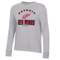 Detroit Red Wings Champion Women's Core Long Sleeve T-Shirt - Heather Gray | US 201078296