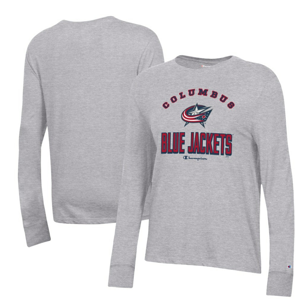 Columbus Blue Jackets Champion Women's Core Long Sleeve T-Shirt - Heather Gray | US 201078297