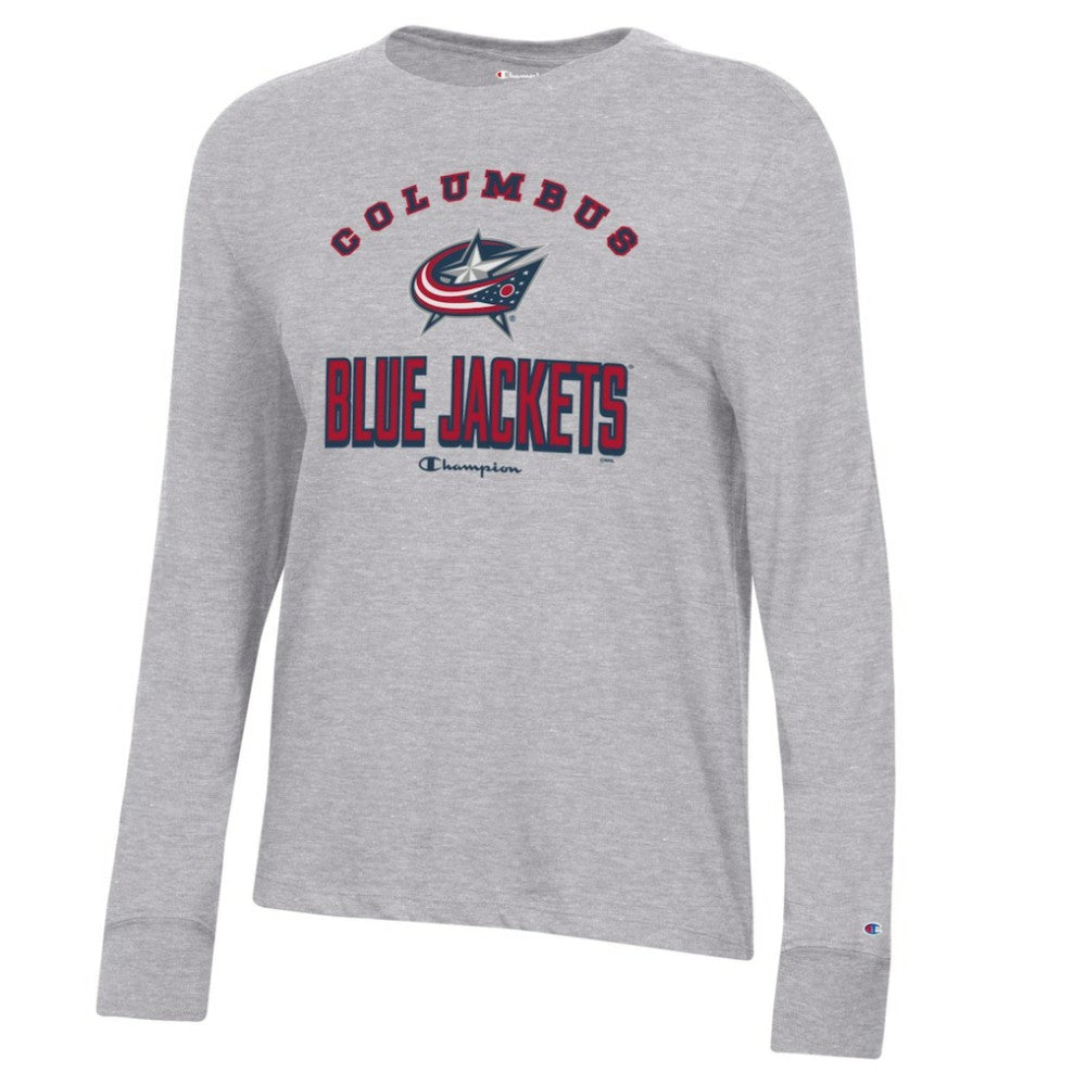 Columbus Blue Jackets Champion Women's Core Long Sleeve T-Shirt - Heather Gray | US 201078297