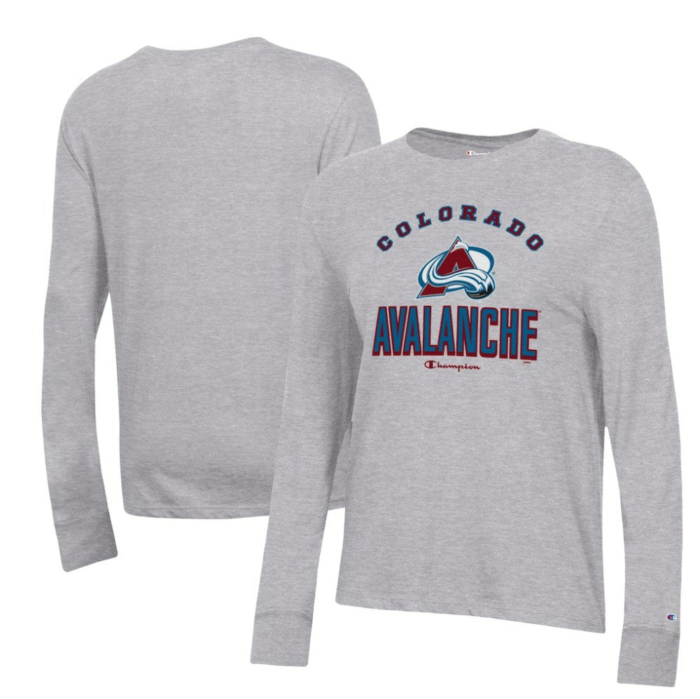 Colorado Avalanche Champion Women's Core Long Sleeve T-Shirt - Heather Gray | US 201078298