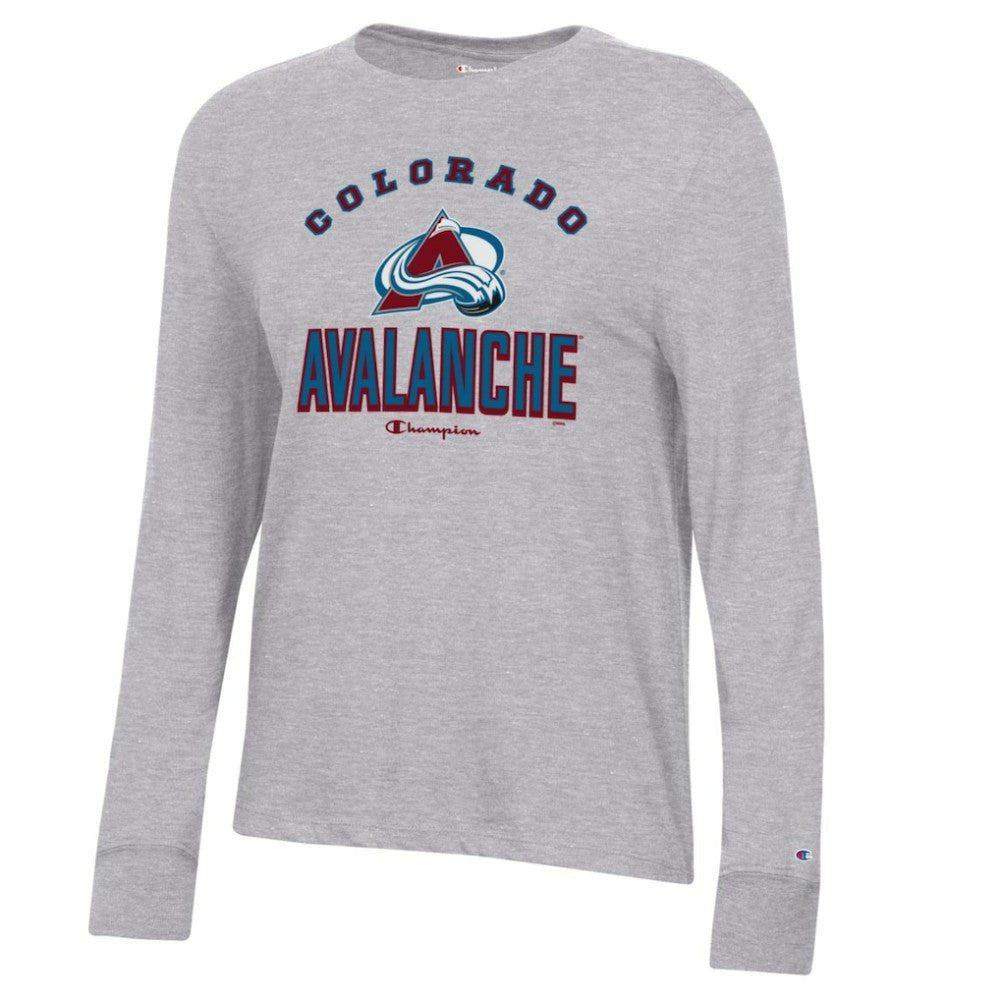 Colorado Avalanche Champion Women's Core Long Sleeve T-Shirt - Heather Gray | US 201078298