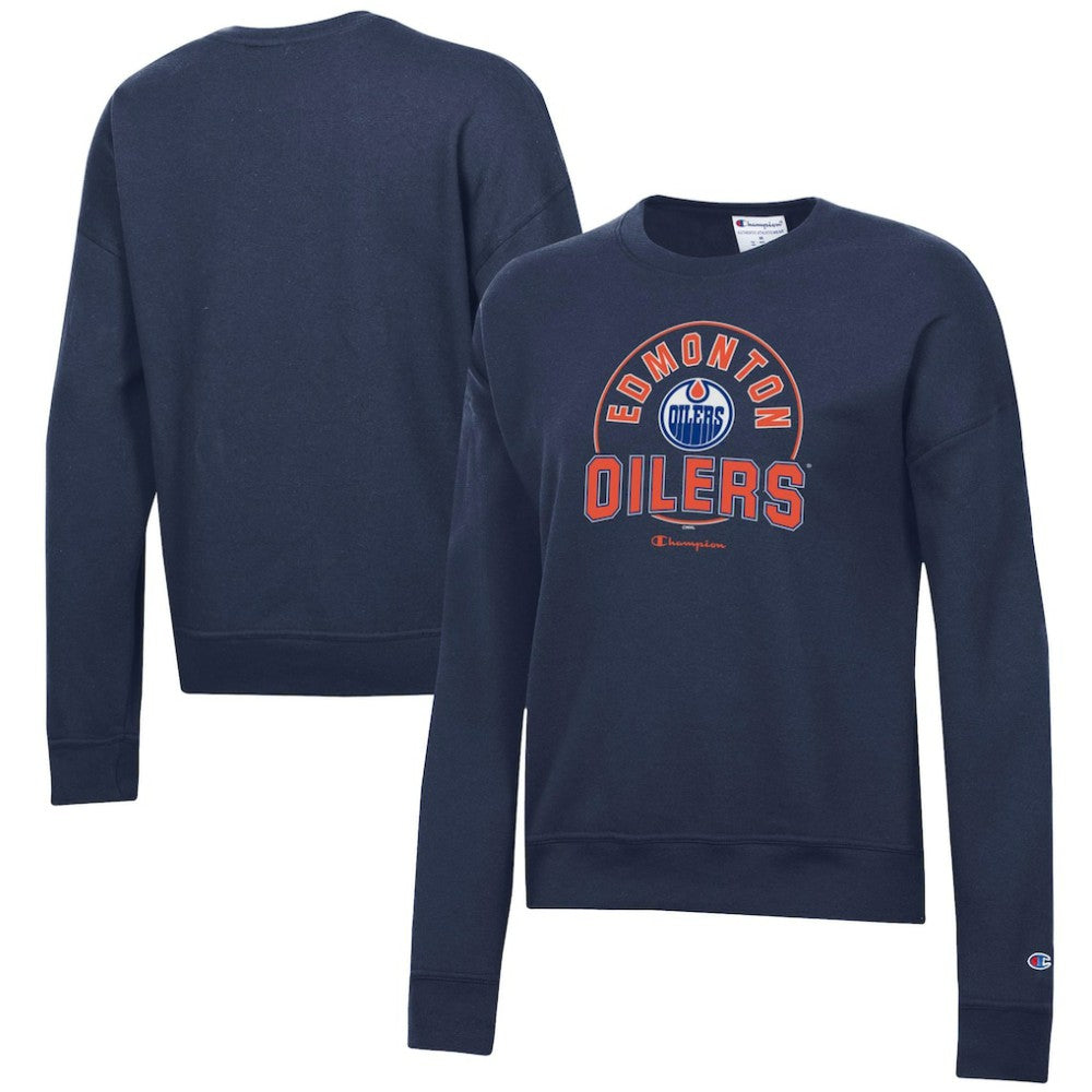 Edmonton Oilers Champion Women's Powerblend Pullover Sweatshirt - Navy | US 201078309
