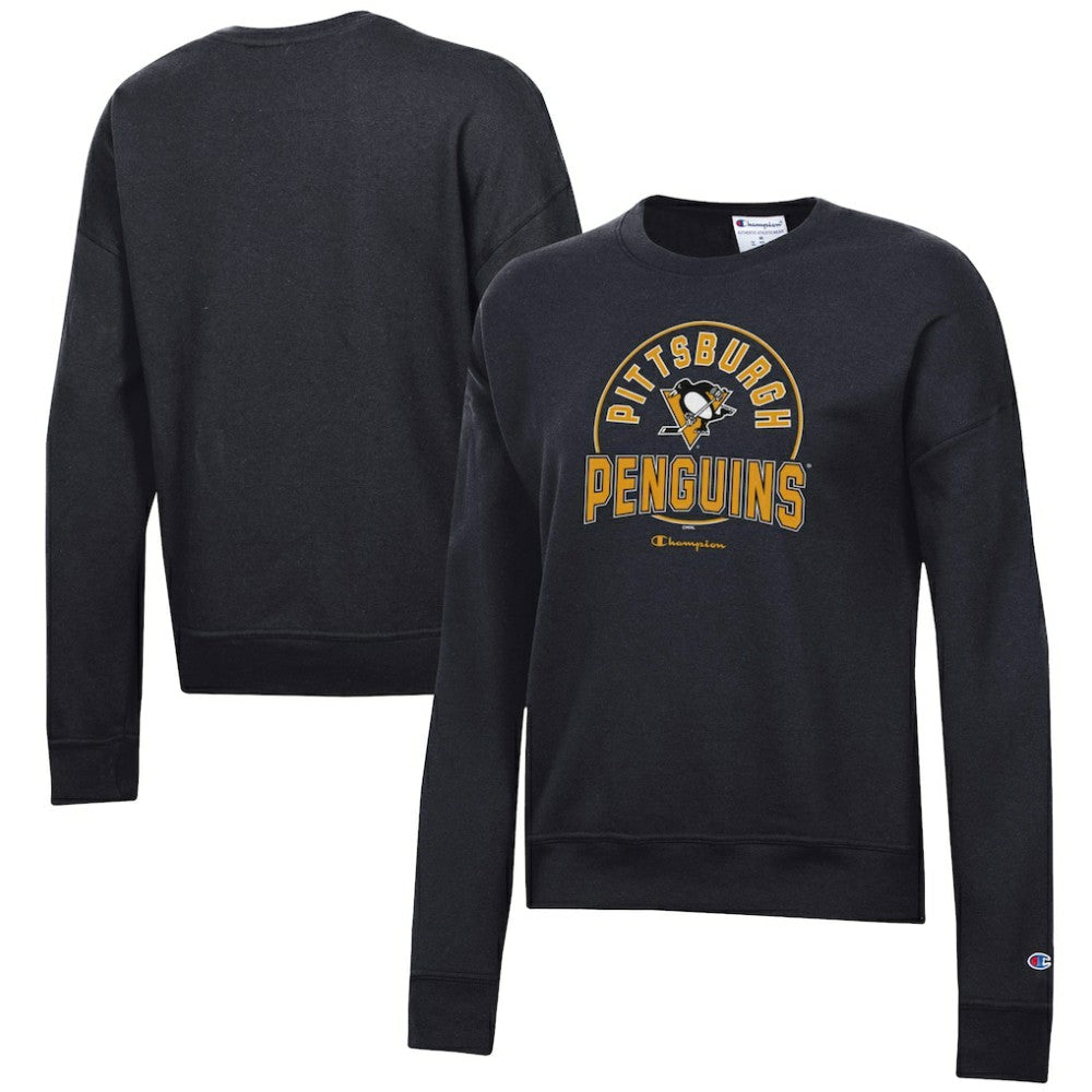 Pittsburgh Penguins Champion Women's Powerblend Pullover Sweatshirt - Black | US 201078310