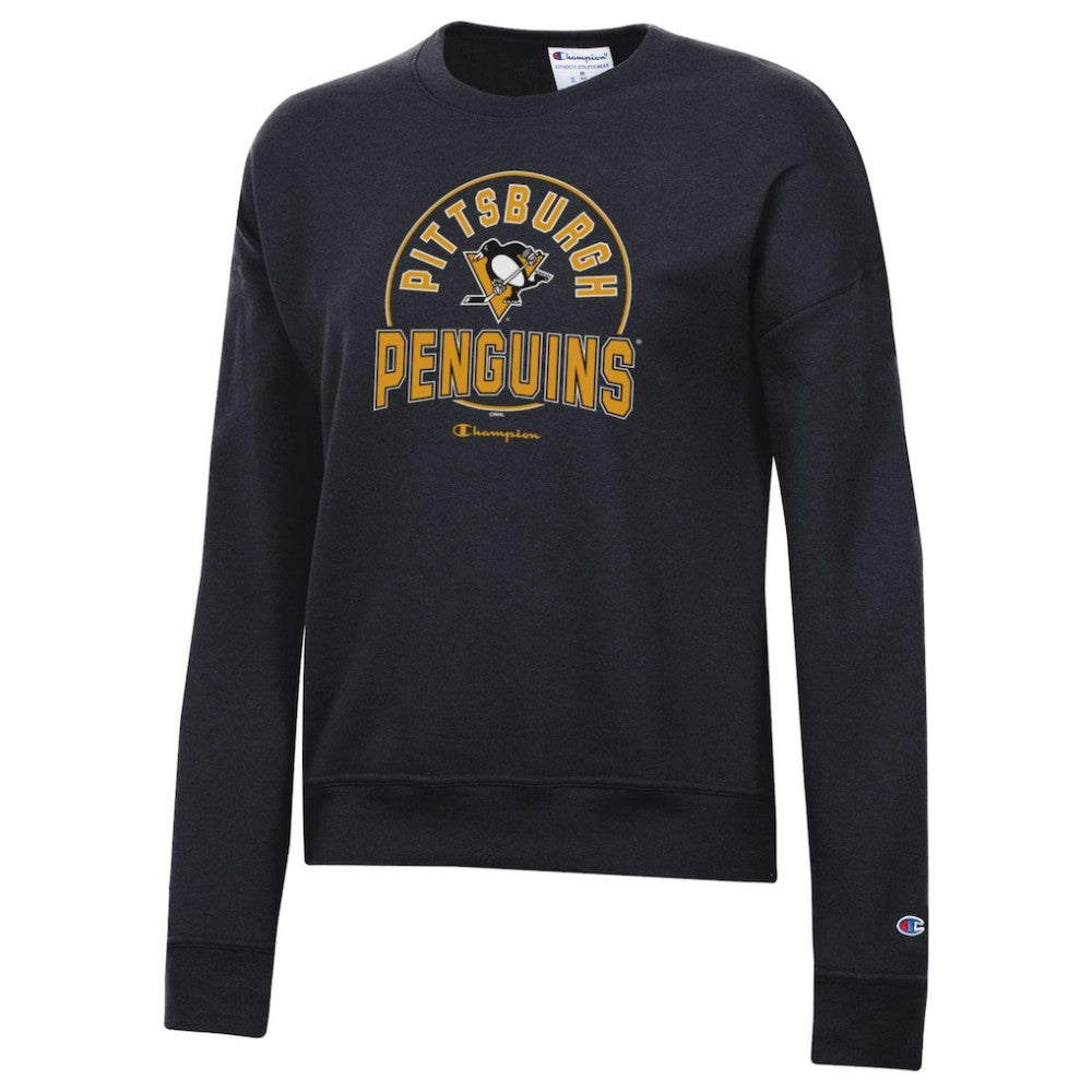 Pittsburgh Penguins Champion Women's Powerblend Pullover Sweatshirt - Black | US 201078310
