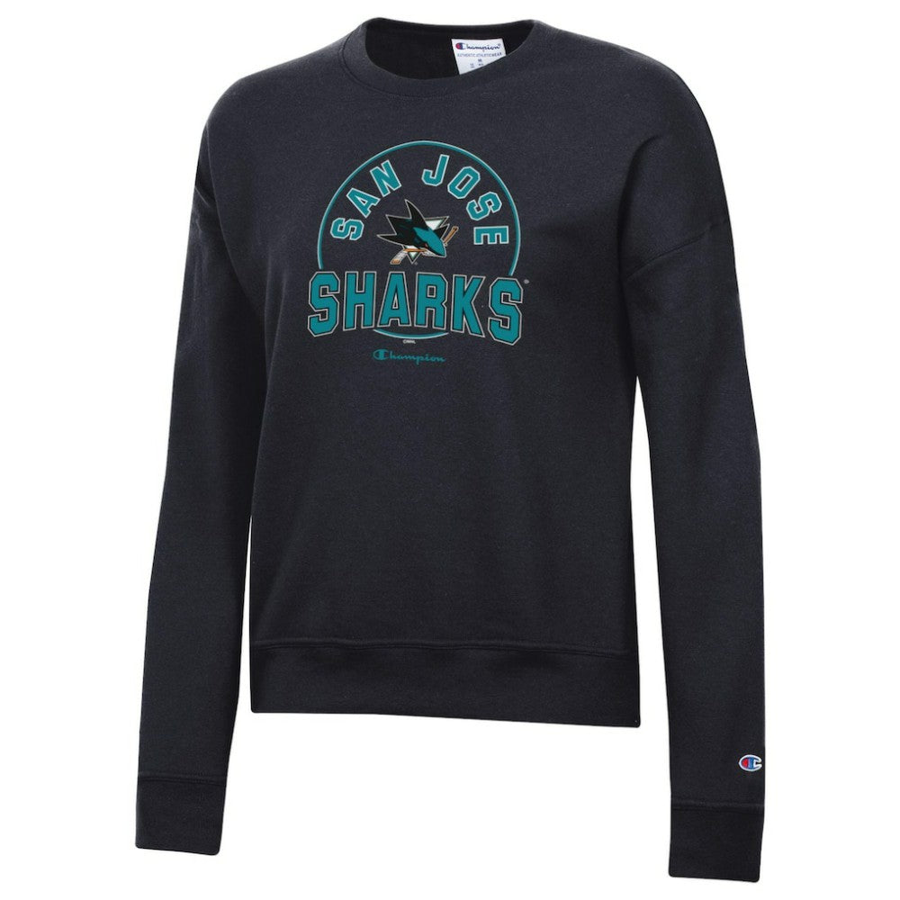 San Jose Sharks Champion Women's Powerblend Pullover Sweatshirt - Black | US 201078311