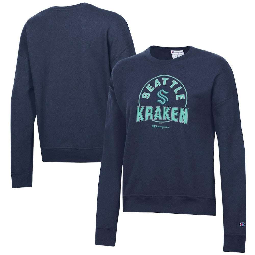Seattle Kraken Champion Women's Powerblend Pullover Sweatshirt - Deep Sea Blue | US 201078312