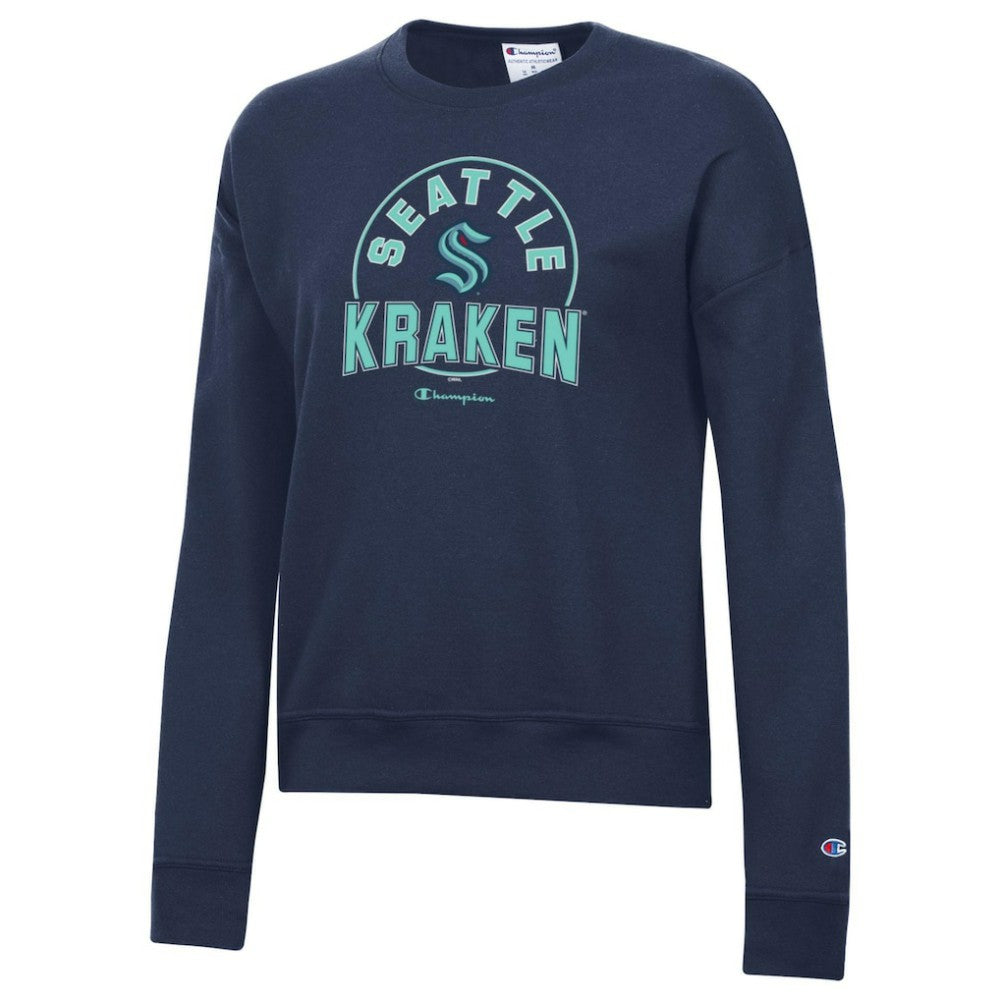Seattle Kraken Champion Women's Powerblend Pullover Sweatshirt - Deep Sea Blue | US 201078312
