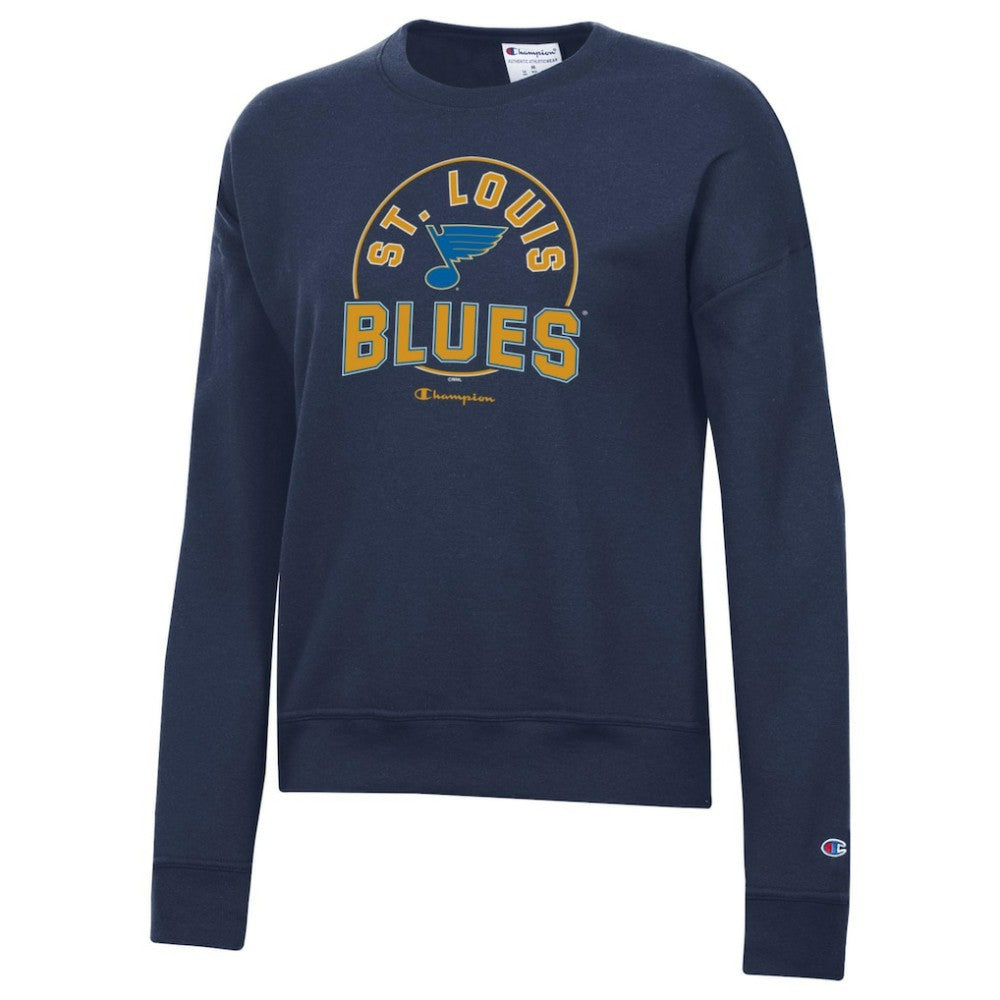 St. Louis Blues Champion Women's Powerblend Pullover Sweatshirt - Navy | US 201078313