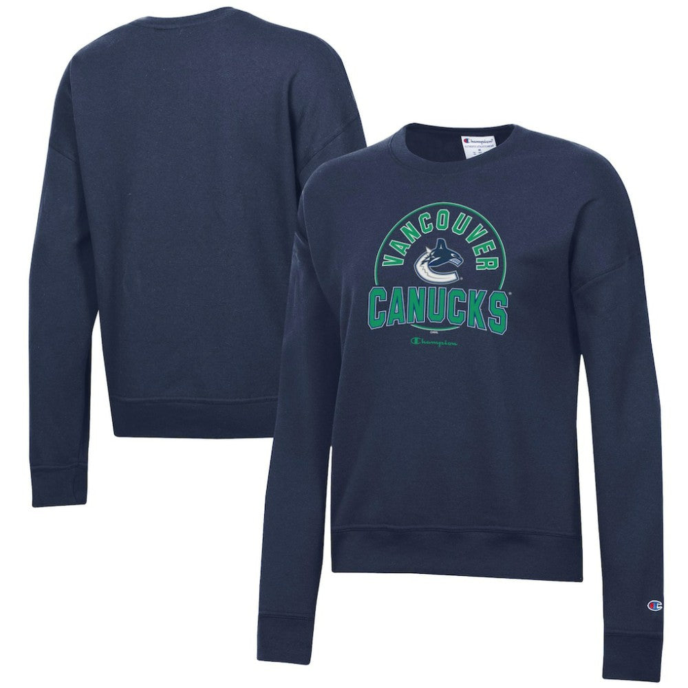 Vancouver Canucks Champion Women's Powerblend Pullover Sweatshirt - Navy | US 201078318