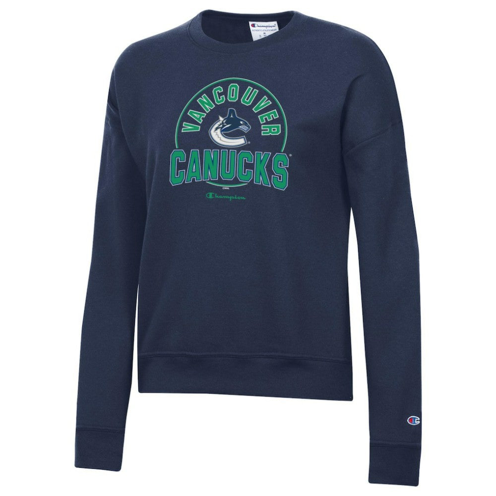 Vancouver Canucks Champion Women's Powerblend Pullover Sweatshirt - Navy | US 201078318
