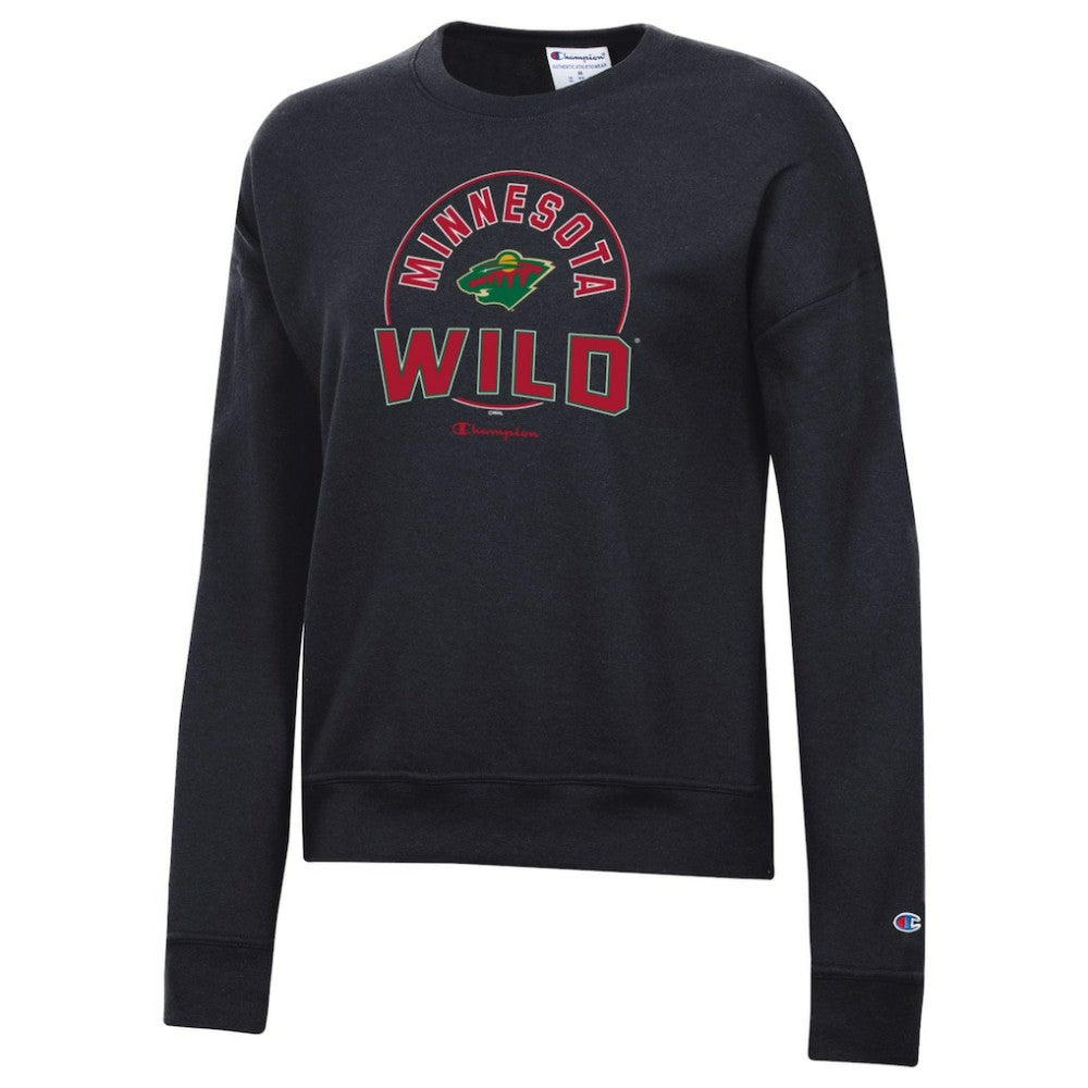 Minnesota Wild Champion Women's Powerblend Pullover Sweatshirt - Black | US 201078322