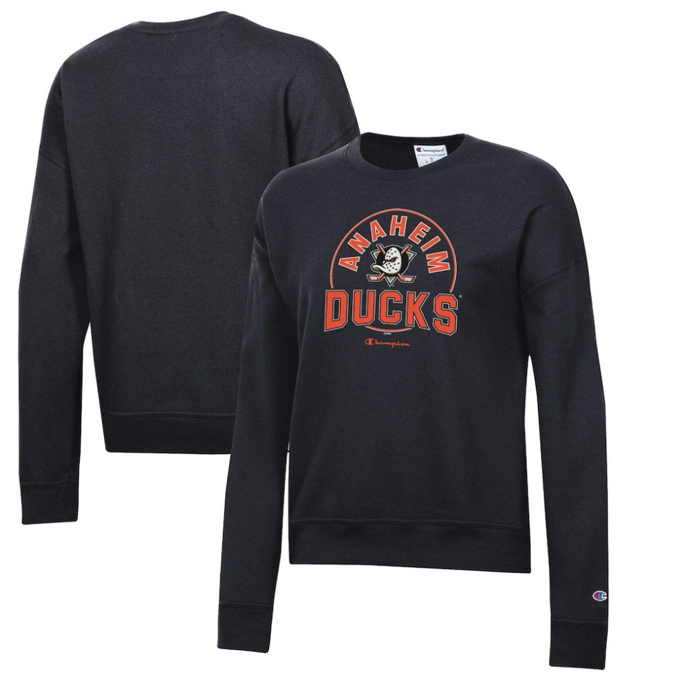 Anaheim Ducks Champion Women's Powerblend Pullover Sweatshirt - Black | US 201078326