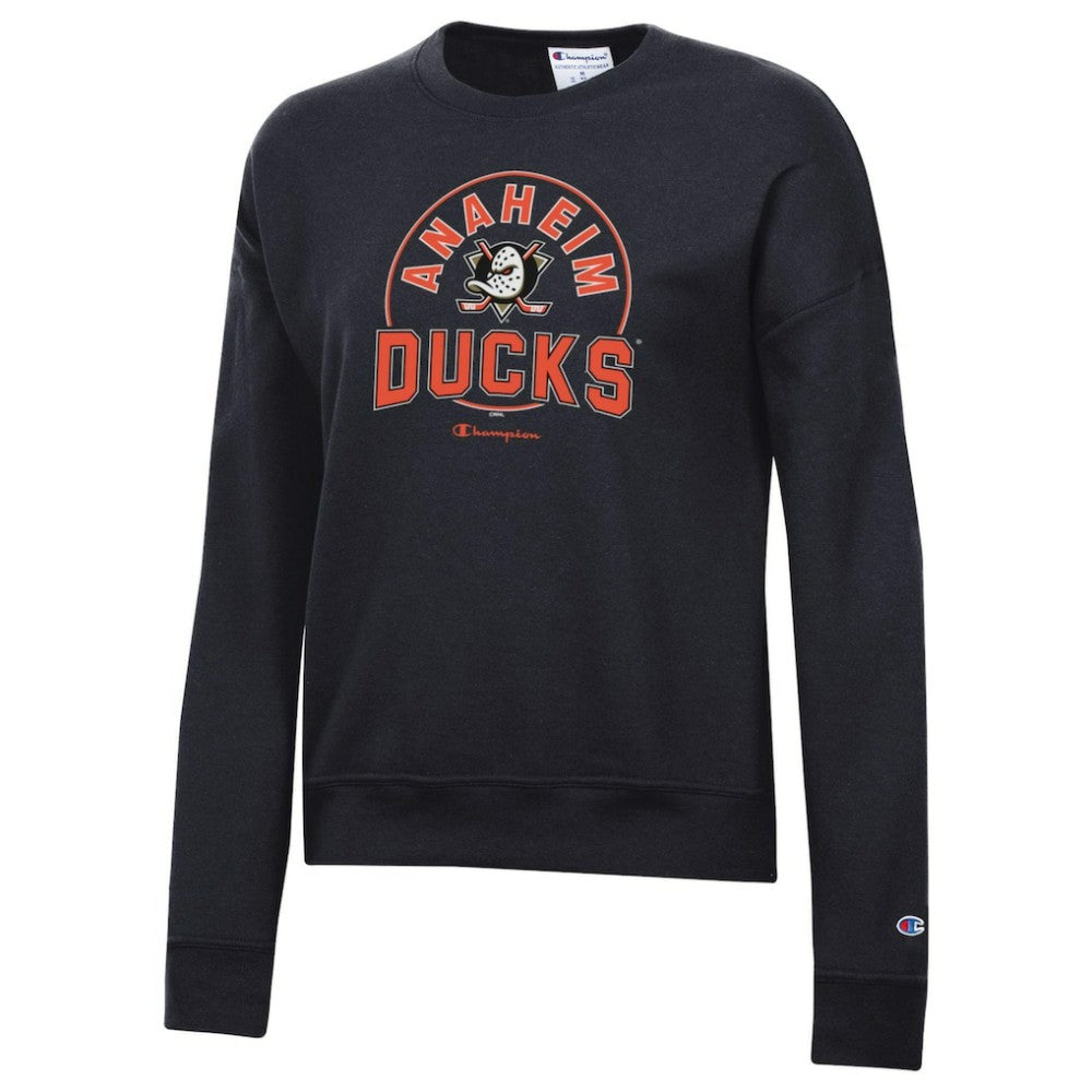 Anaheim Ducks Champion Women's Powerblend Pullover Sweatshirt - Black | US 201078326