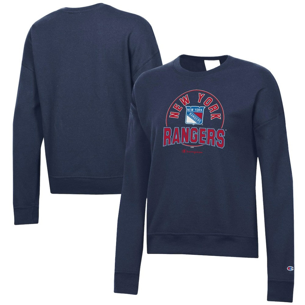 New York Rangers Champion Women's Powerblend Pullover Sweatshirt - Navy | US 201078329
