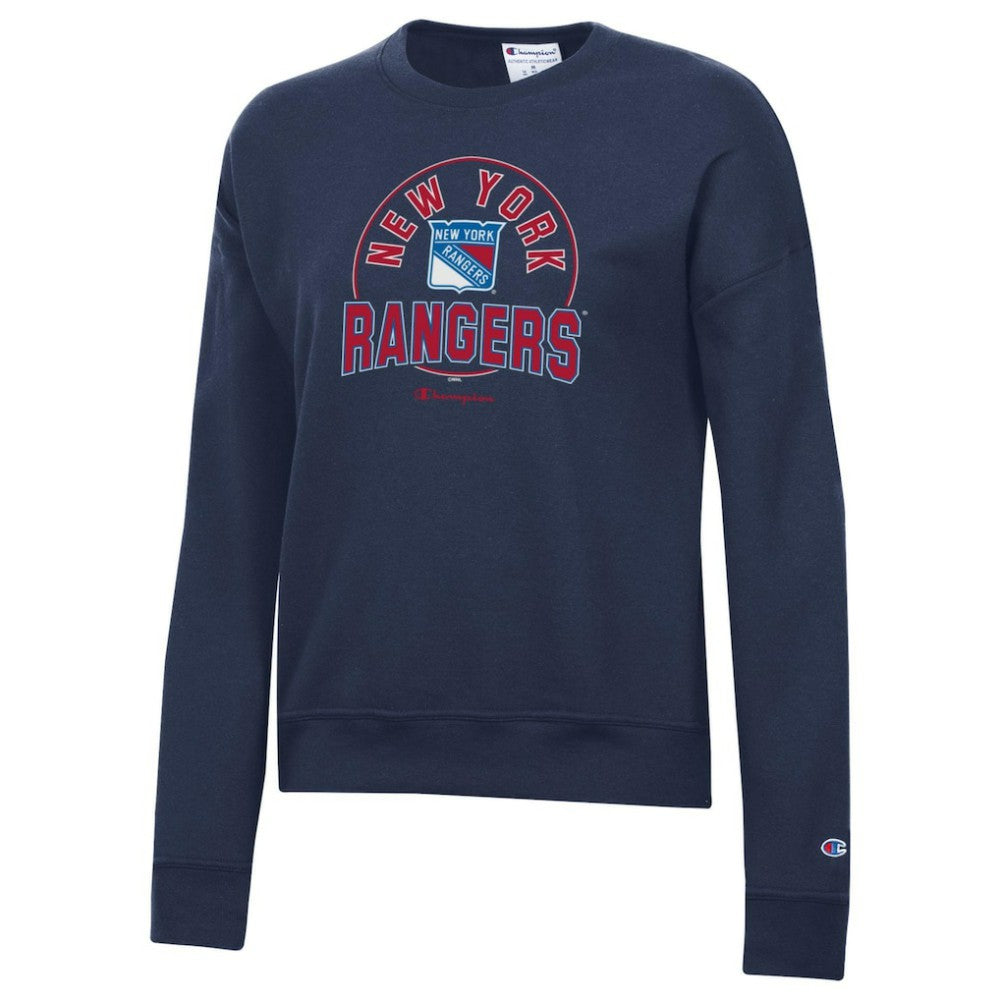 New York Rangers Champion Women's Powerblend Pullover Sweatshirt - Navy | US 201078329
