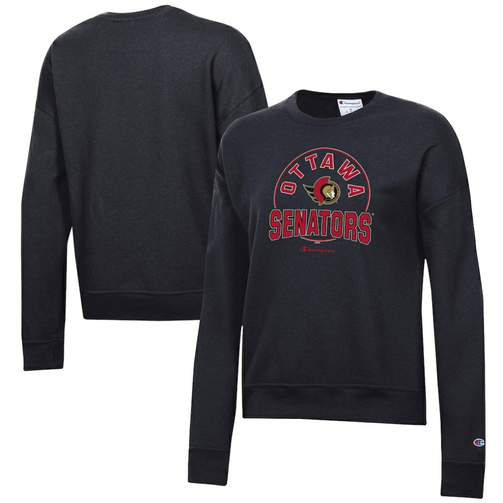 Ottawa Senators Champion Women's Powerblend Pullover Sweatshirt - Black | US 201078332