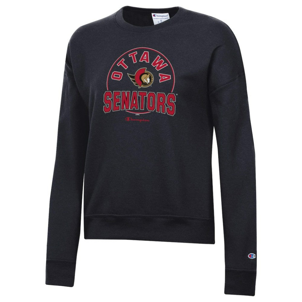 Ottawa Senators Champion Women's Powerblend Pullover Sweatshirt - Black | US 201078332