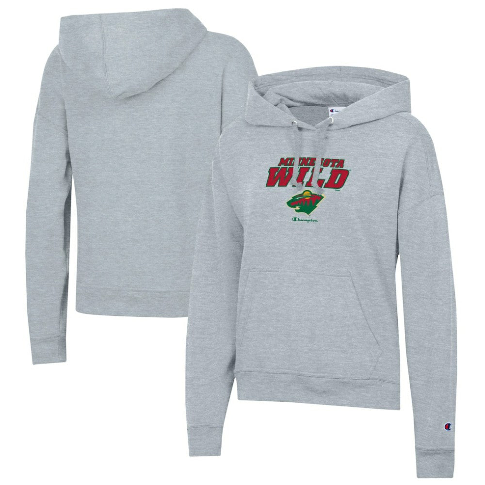 Minnesota Wild Champion Women's Powerblend Fleece Pullover Hoodie - Gray | US 201078334