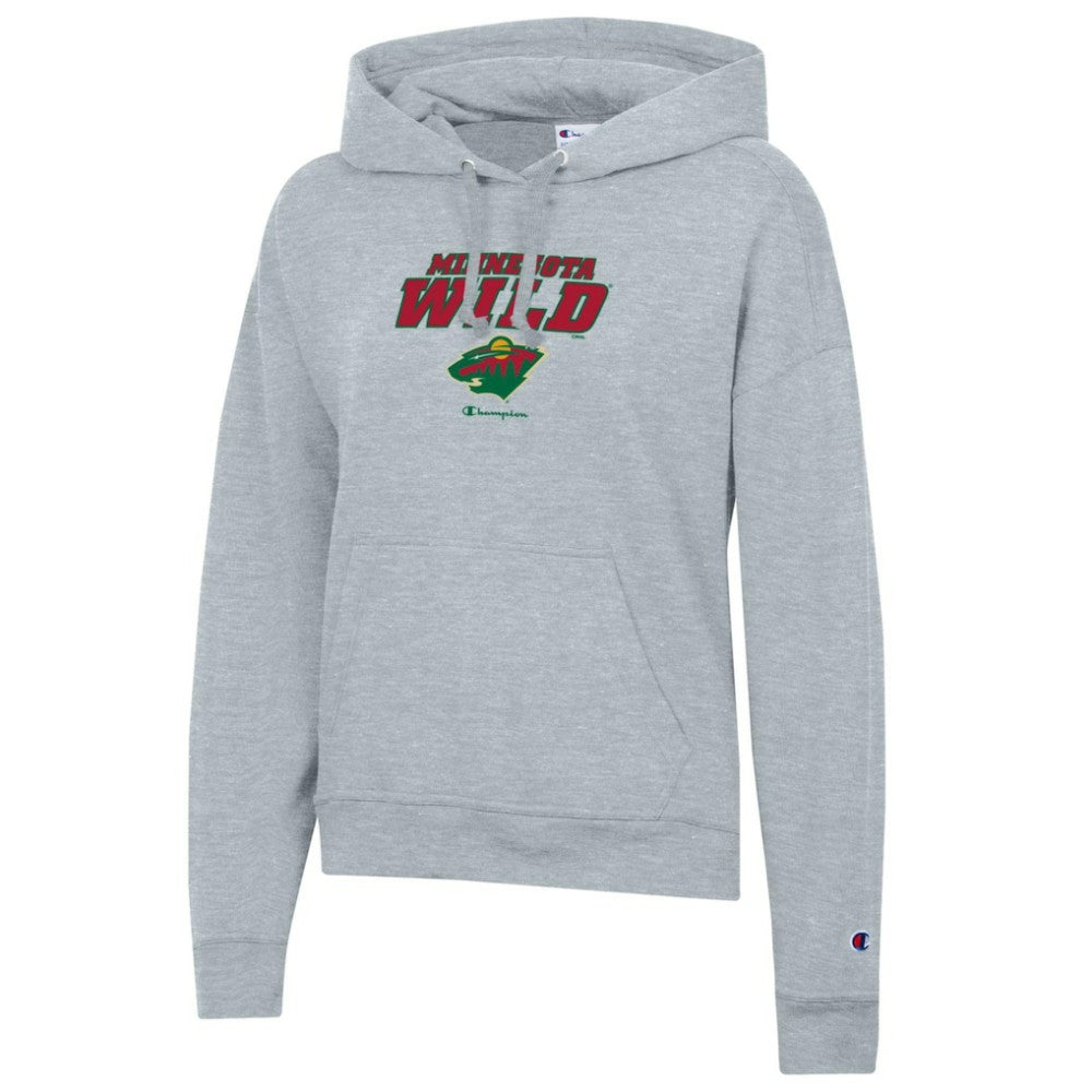 Minnesota Wild Champion Women's Powerblend Fleece Pullover Hoodie - Gray | US 201078334
