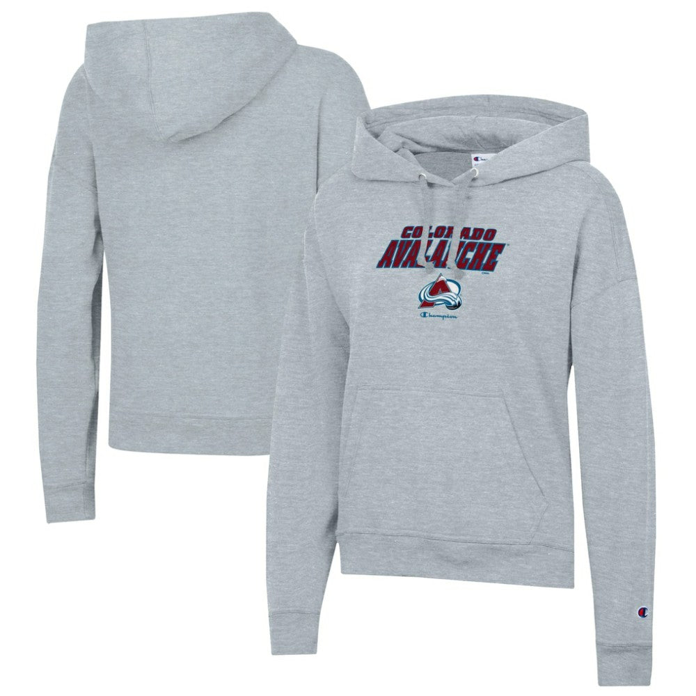 Colorado Avalanche Champion Women's Powerblend Fleece Pullover Hoodie - Gray | US 201078335