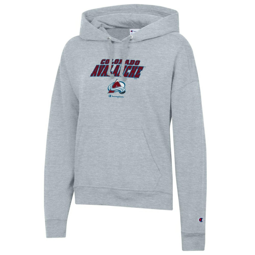 Colorado Avalanche Champion Women's Powerblend Fleece Pullover Hoodie - Gray | US 201078335