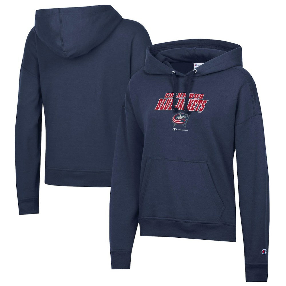 Columbus Blue Jackets Champion Women's Powerblend Fleece Pullover Hoodie - Navy | US 201078336