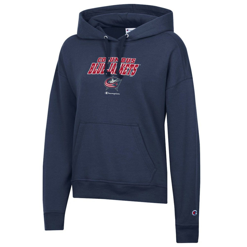 Columbus Blue Jackets Champion Women's Powerblend Fleece Pullover Hoodie - Navy | US 201078336