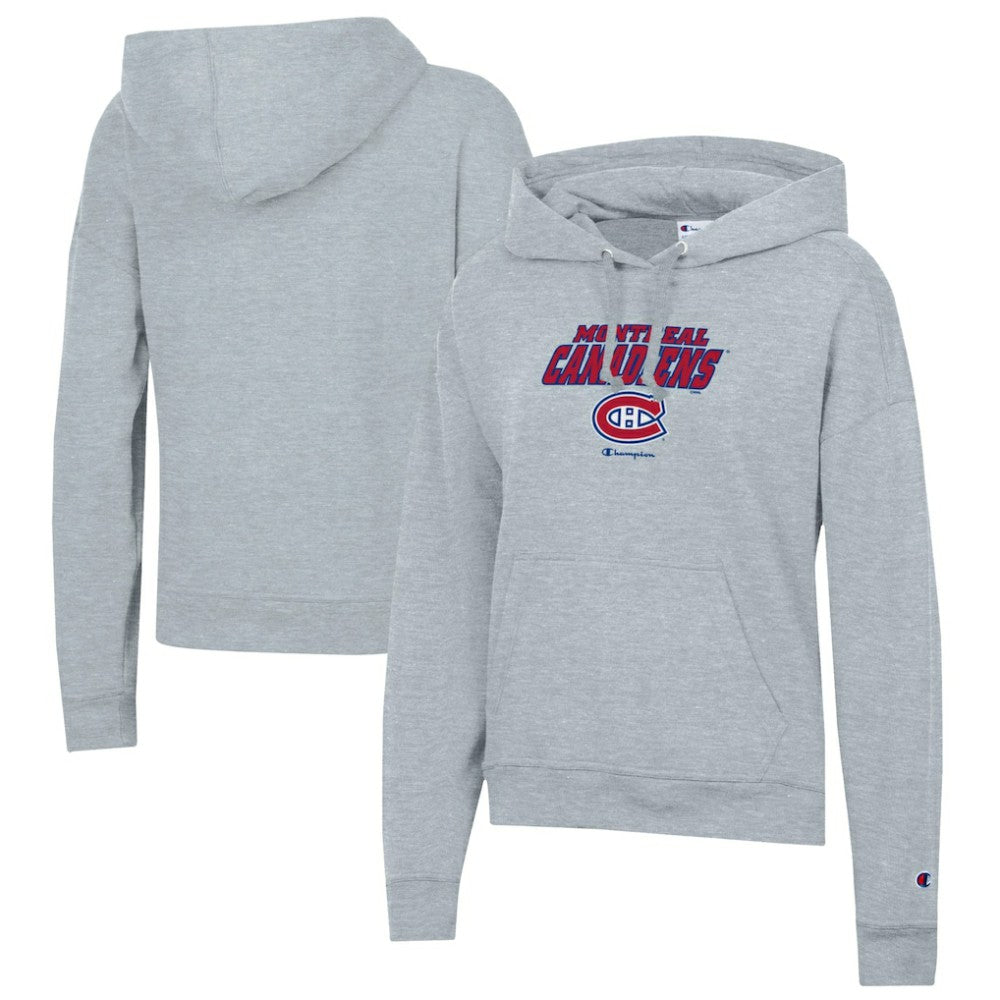 Montreal Canadiens Champion Women's Powerblend Fleece Pullover Hoodie - Gray | US 201078341