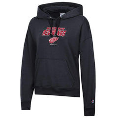 Detroit Red Wings Champion Women's Powerblend Fleece Pullover Hoodie - Black | US 201078344
