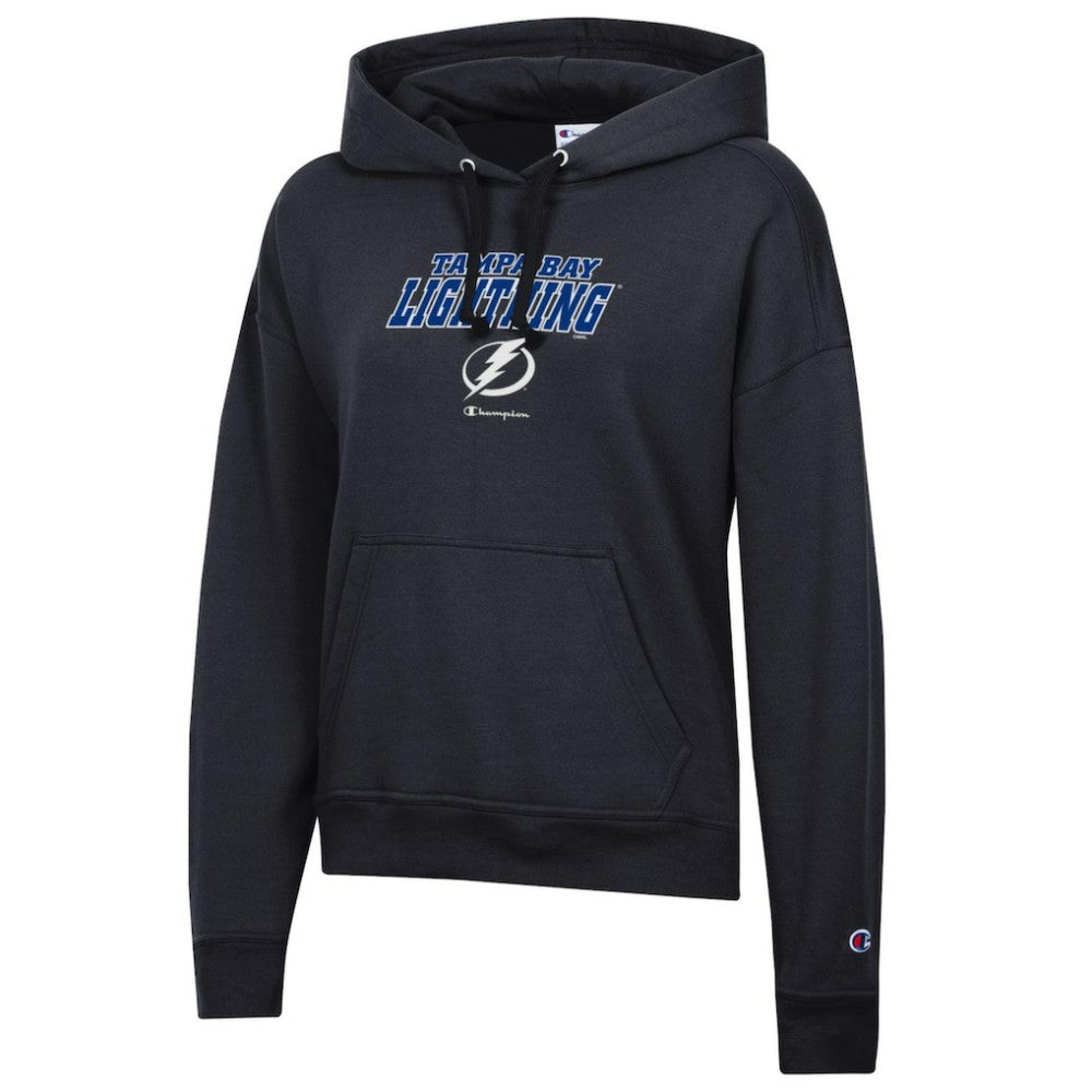 Tampa Bay Lightning Champion Women's Powerblend Fleece Pullover Hoodie - Black | US 201078359