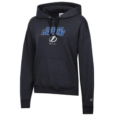 Tampa Bay Lightning Champion Women's Powerblend Fleece Pullover Hoodie - Black | US 201078359