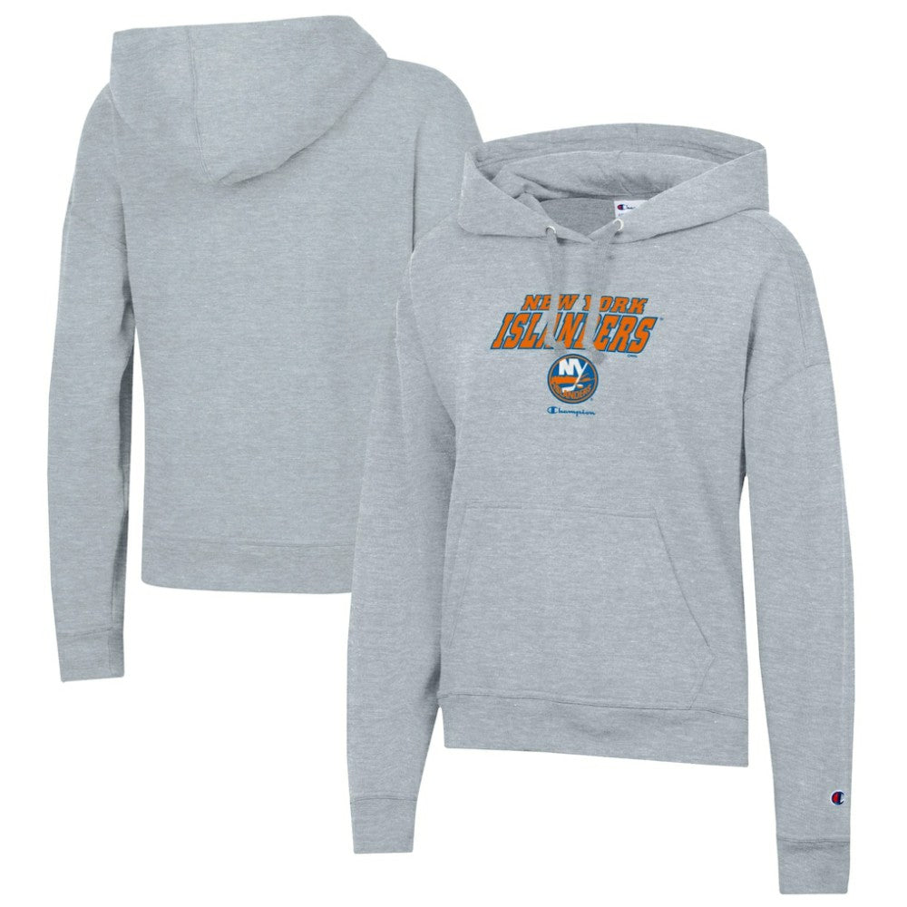 New York Islanders Champion Women's Powerblend Fleece Pullover Hoodie - Gray | US 201078362