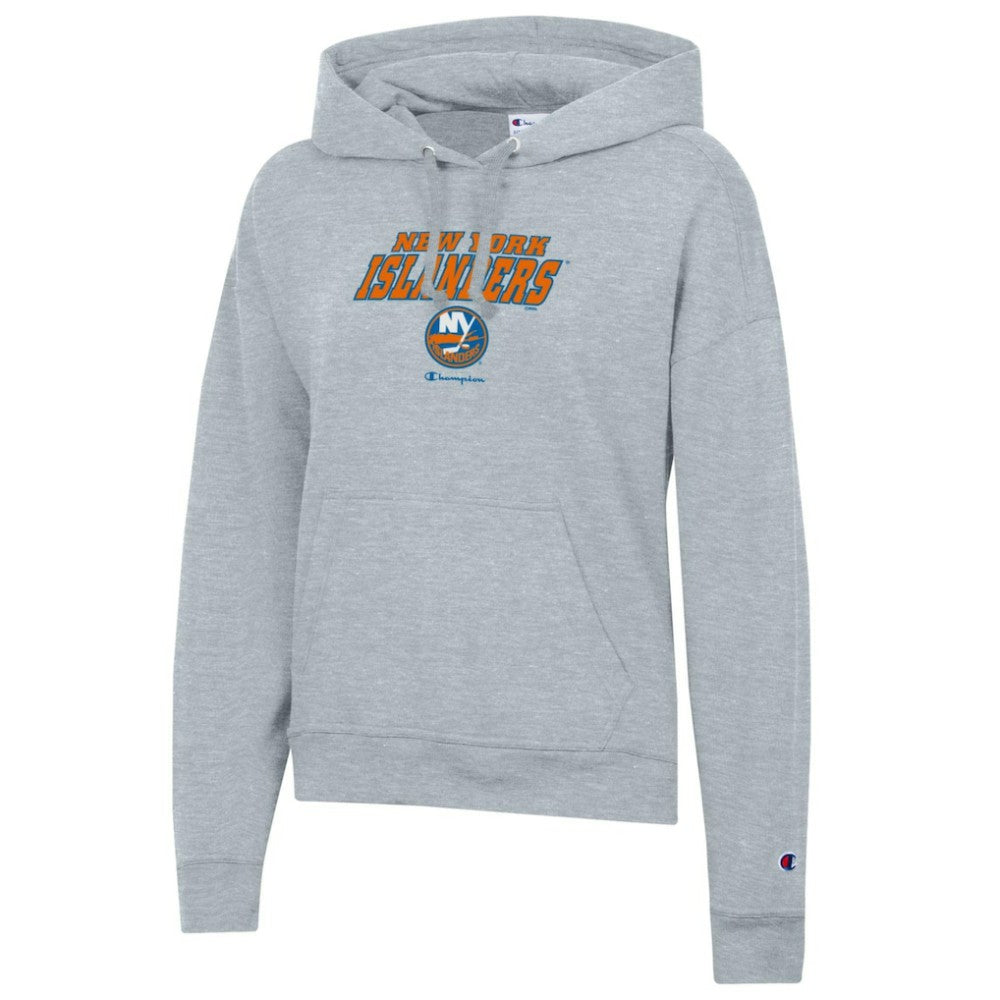 New York Islanders Champion Women's Powerblend Fleece Pullover Hoodie - Gray | US 201078362
