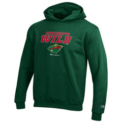 Minnesota Wild Champion Youth Eco Powerblend Pullover Hoodie - Hunter Green | US 201078366