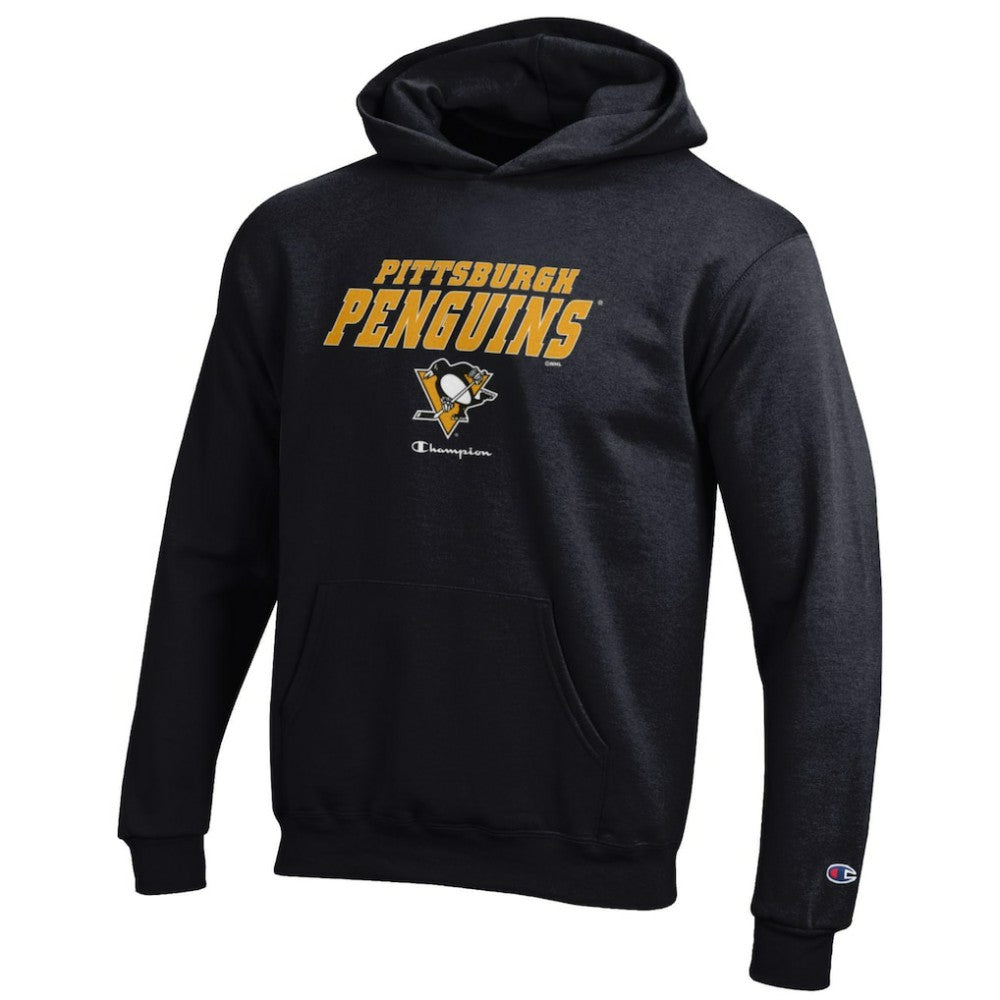 Pittsburgh Penguins Champion Youth Eco Powerblend Pullover Hoodie - Black | US 201078374