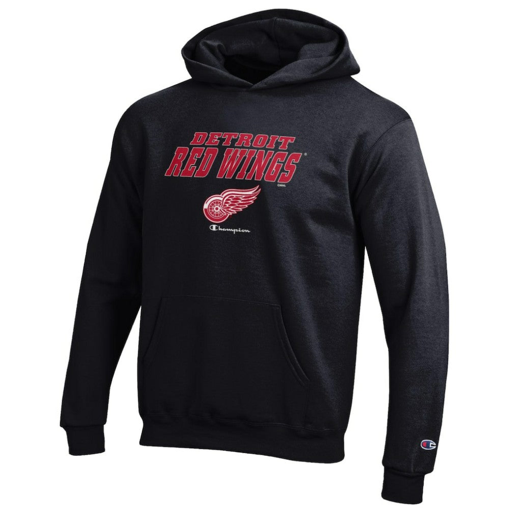 Detroit Red Wings Champion Youth Eco Powerblend Pullover Hoodie - Black | US 201078383