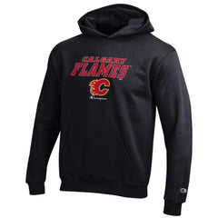 Calgary Flames Champion Youth Eco Powerblend Pullover Hoodie - Black | US 201078395