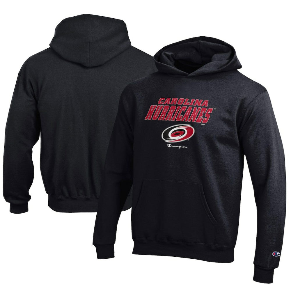 Carolina Hurricanes Champion Youth Eco Powerblend Pullover Hoodie - Black | US 201078396